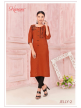 Straight With Work Pattern Long Kurti