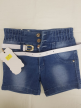 Branded Girls Denim Shorts With Belt