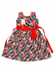 Online Girls Printed Frock with Back Lace