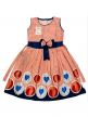 Girls Heart Printed Frock with Back Lace