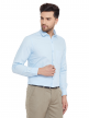 Light Blue Plain Regular Fit Cotton Formal Shirt