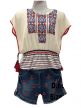 Girls Dresses Embroidered with Short