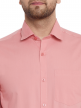 Light Pink Plain Regular Fit Cotton Formal Shirt