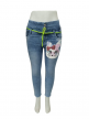 Women Branded Cat Printed Jeans
