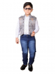 Printed Shirt With Jacket & Jeans for Boys