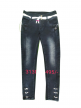 Girls Slim Distress Jeans with Knee Less
