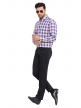 Purple Checkered Regular Fit Cotton Formal Shirt