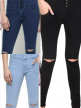 Ladies Denim Kneecut Jeans