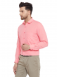 Pink Plain Regular Fit Cotton Formal Shirt