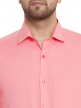 Pink Plain Regular Fit Cotton Formal Shirt