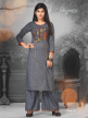 Woman Checked Printed Kurti with Palazzo