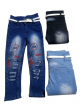 Online Distress Girls Jeans with Belt