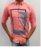 MEN CASUAL PLAIN PRINT SHIRT