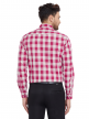 Pink Checkered Regular Fit Cotton Formal Shirt